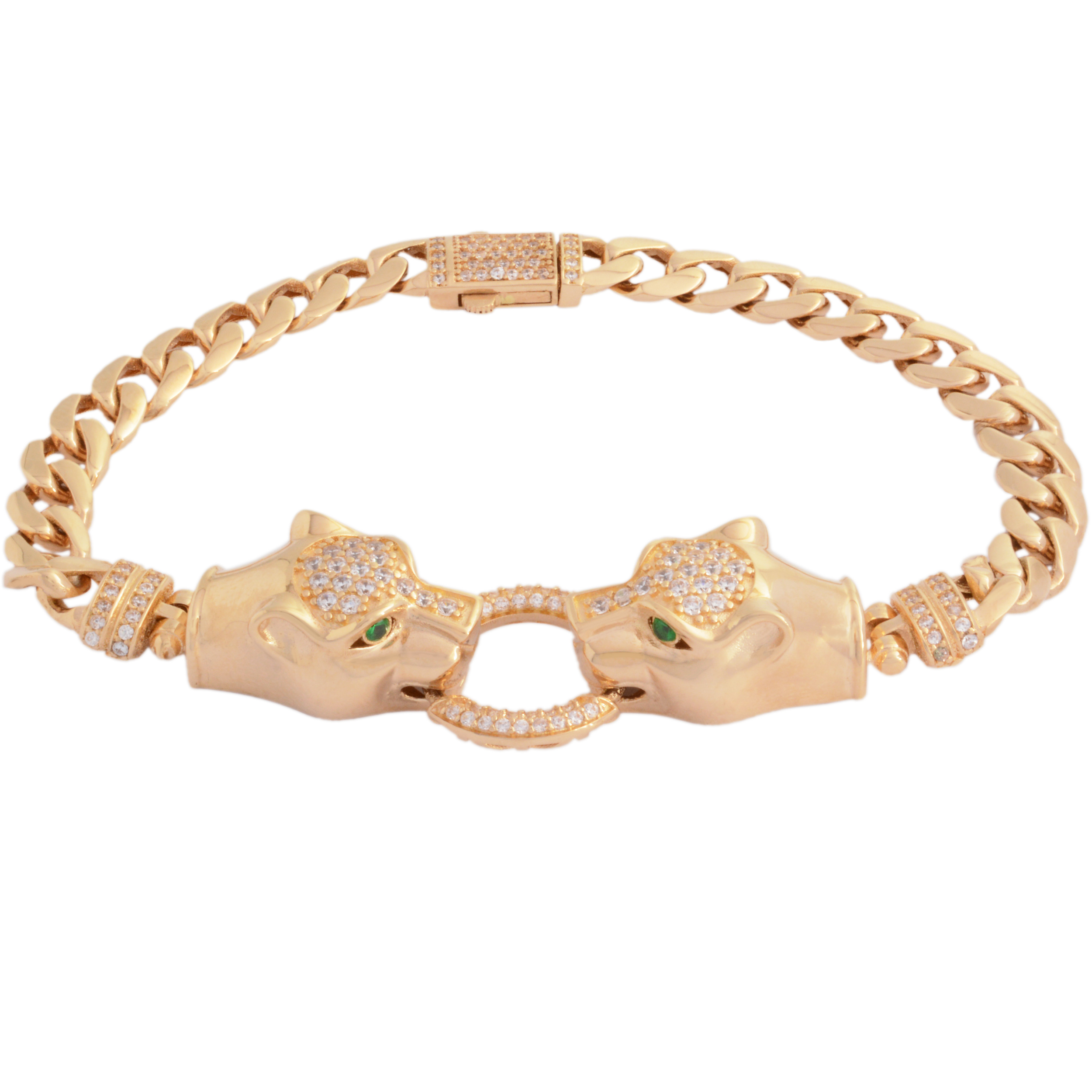 دستبند طلا 18 عیار زنانه طلای مستجابی مدل ببر جی اس کد 20