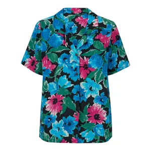 شومیز آستین کوتاه یقه برگردان زنانه مدل 2282