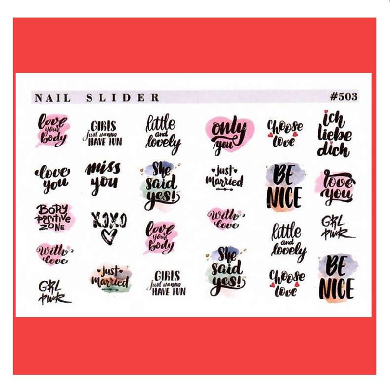 استیکر طراحی ناخن مدل نوشته انگلیسی کد 503