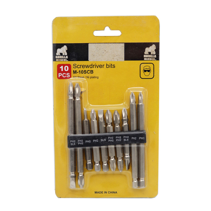 سری پیچ گوشتی یک سر چهارسو یک سر دو سو مدل گوریلا کد YP-010 مجموعه 10 عددی