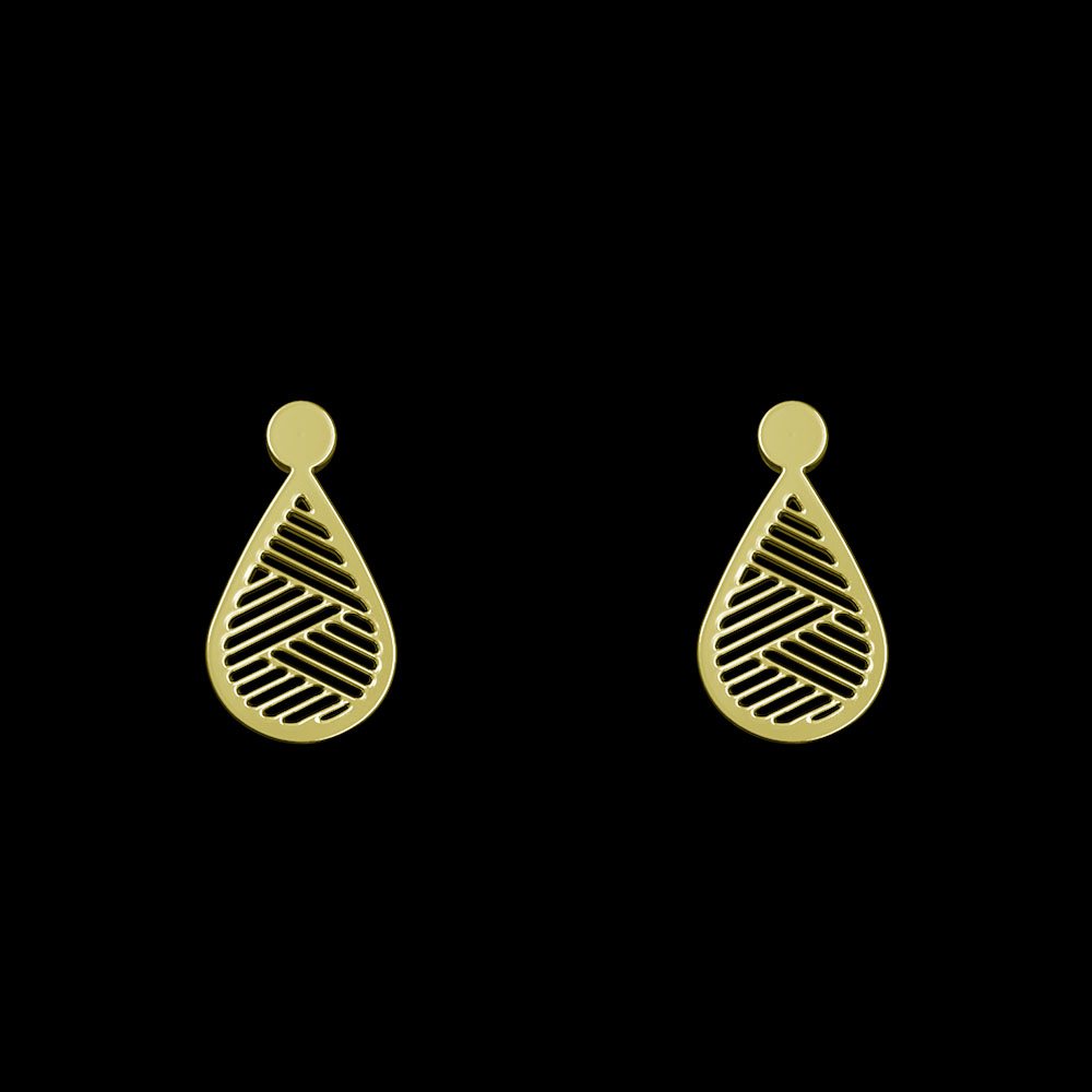 گوشواره طلا 18 عیار زنانه مدوپد مدل هندسی کد GA1-14051