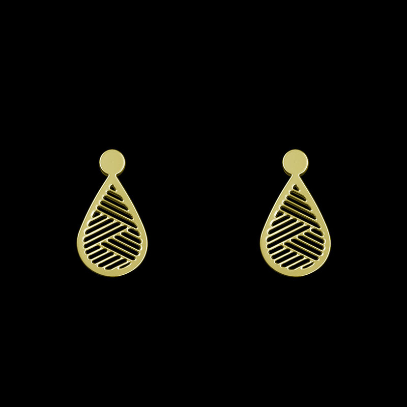 گوشواره طلا 18 عیار زنانه مدوپد مدل هندسی کد GA1-14051