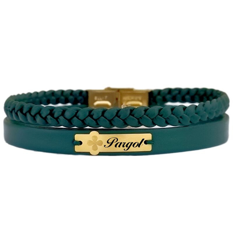 دستبند طلا 18 عیار زنانه لیردا مدل اسم پرگل