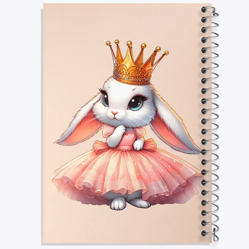 دفتر ژورنال نویسی 50 برگ خندالو مدل نقطه ای طرح خرگوش بامزه کد F7680