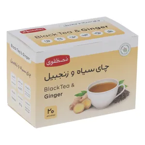 چای سیاه کیسه ای با زنجبیل مصطفوی - 40 گرم بسته 20 عددی