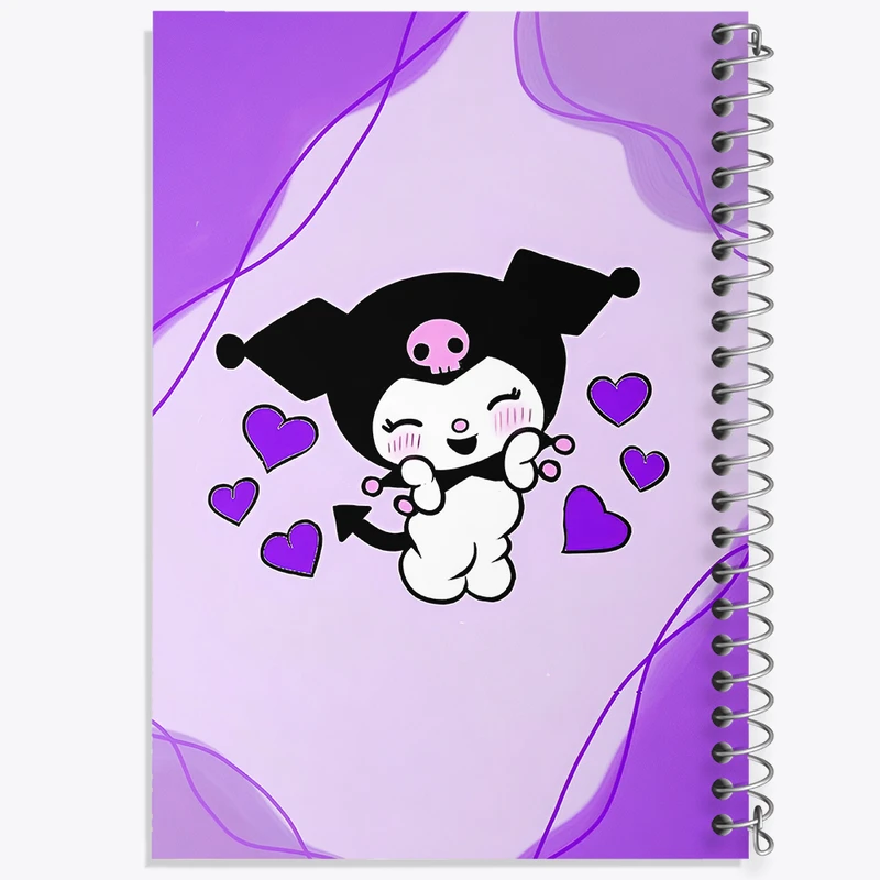 دفتر ژورنال نویسی 50 برگ خندالو مدل نقطه ای طرح کرومی (Kuromi) کد N4792