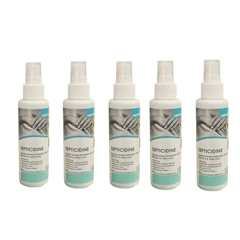 اسپری ضدعفونی کننده دست سپتی سیدین مدل 125 حجم 125 میلی لیتر مجموعه 5 عددی