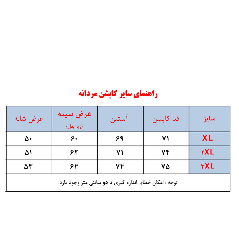 کاپشن کوتاه مردانه شمعی مدل آیکان کد Da-Km-Az-CoK-M-2026-1010