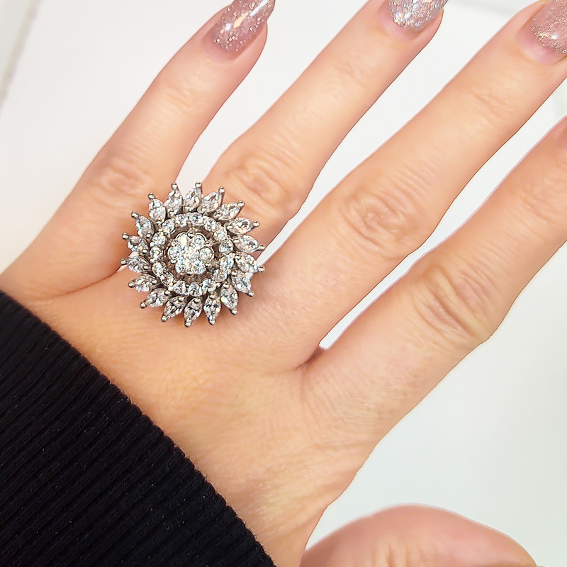 انگشتر نقره زنانه مدل جواهری کد NG2201