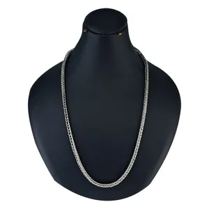 زنجیر نقره مردانه ملک زیور مدل خوشه گندمی سیاه قلم کد 1503.65