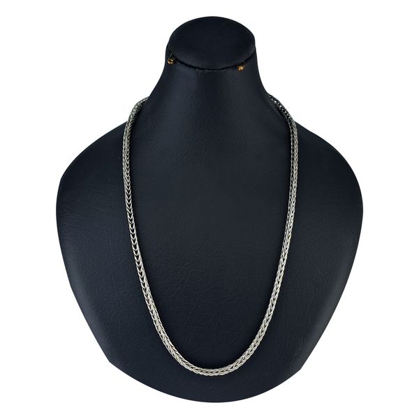 زنجیر نقره مردانه ملک زیور مدل خوشه گندمی سیاه قلم کد 1503.65