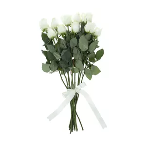 دسته گل رز سفید مدل m61