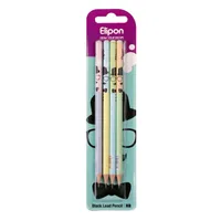  مداد مشکی الیپون مدل فانتزی گرد کد 8101440 بسته 4 عددی 