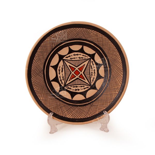 بشقاب سفالی آرانیک نقاشی زیر لعابی رنگ قهوه ای روشن طرح خورشید مدل 1000200081 بشقاب سفالی آرانیک نقاشی زیر لعابی رنگ قهوه ای روشن طرح خورشید مدل 1000200081