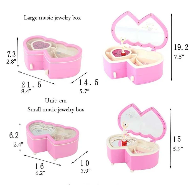 عکس شماره 6 : جعبه موزیکال مدل دو قلب طرح نگهداری جواهرات کد8464817