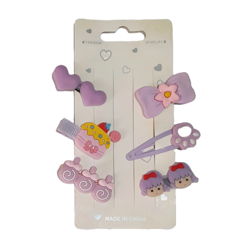 گیره مو دخترانه مدل سیلیکونی بسته 6 عددی