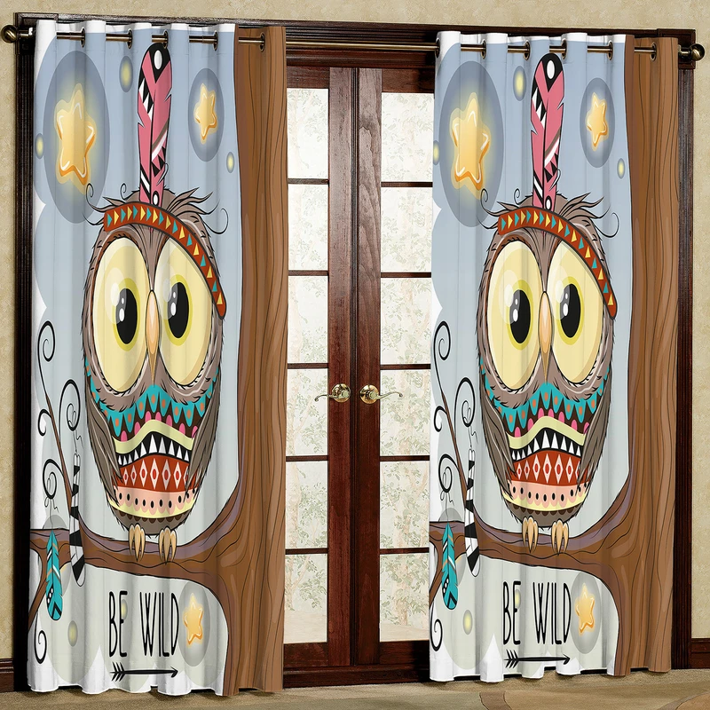 پرده مدل جغد مخمل پانچی کد 1032 سایز 140x280 سانتی متر