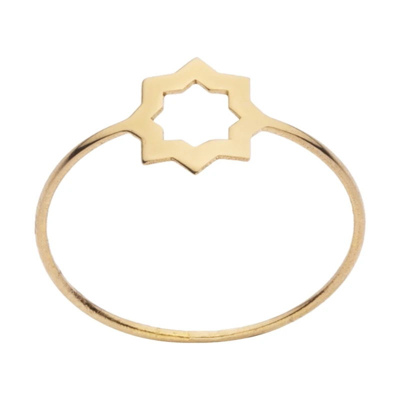 انگشتر طلا 18 عیار زنانه رضا گلد مدل خورشیدی