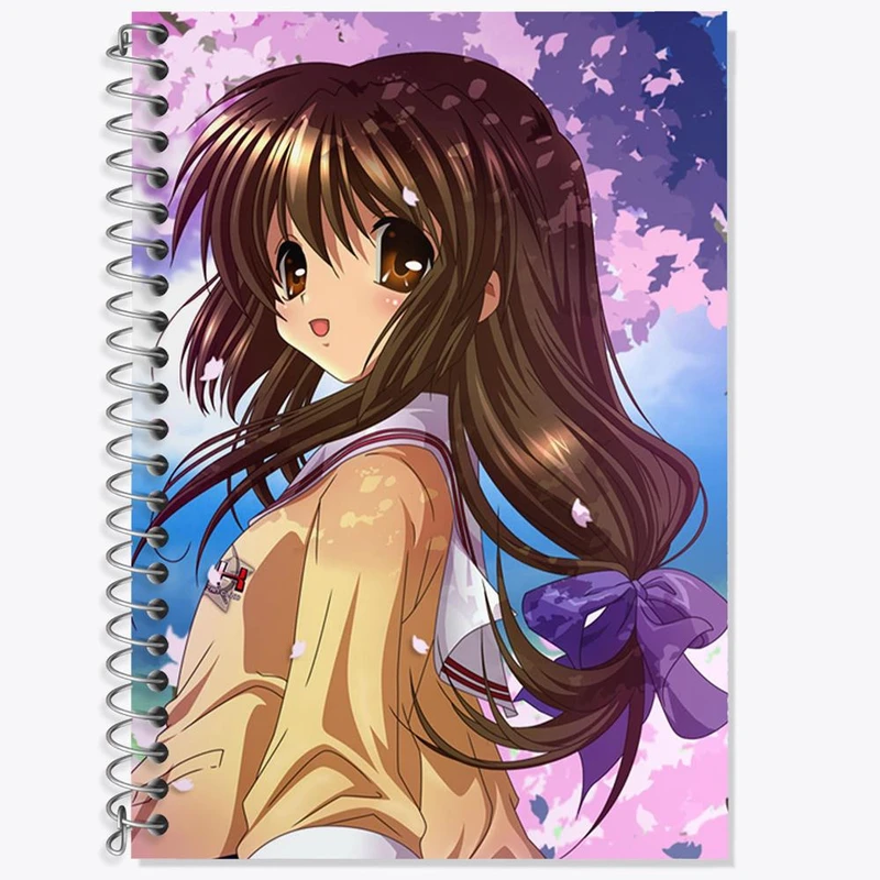 دفتر زبان 50 برگ خندالو مدل سه خط طرح فوکو انیمه کلاناد Clannad کد 22411