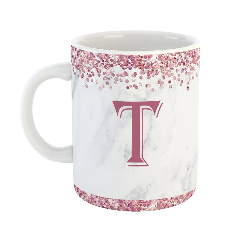 ماگ پاد افرین مدل فانتزی طرح حرف  T کد 10