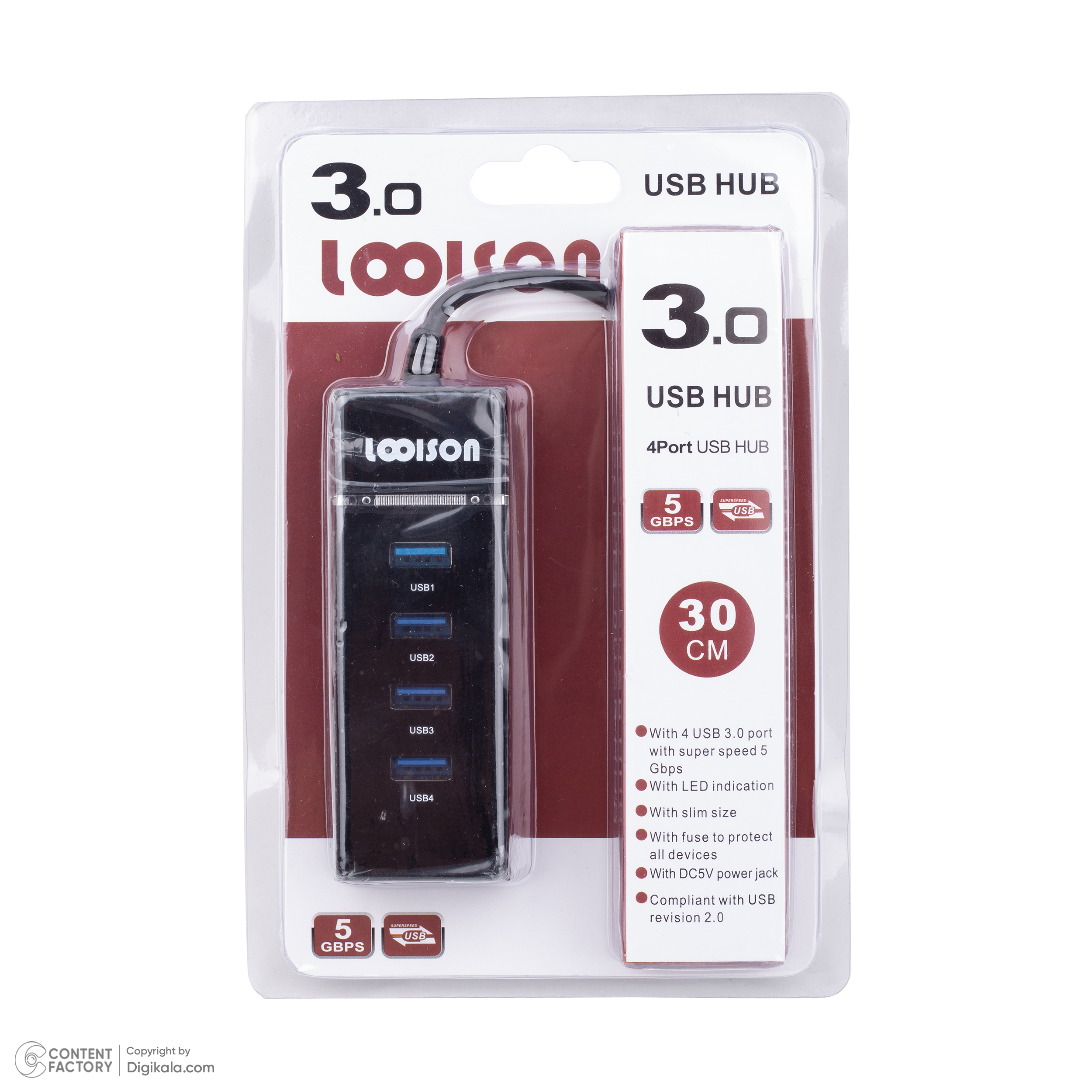 هاب 4 پورت USB 3.0 لویی سان مدل mh201