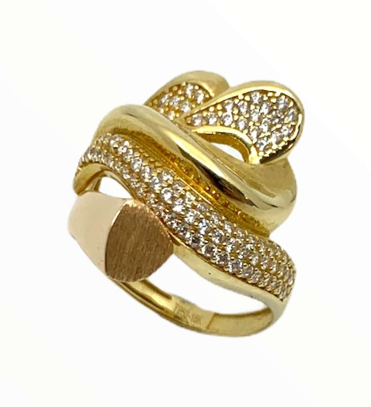 انگشتر طلا 18 عیار زنانه طرح اوریگامی مدل DBRCC14-20d