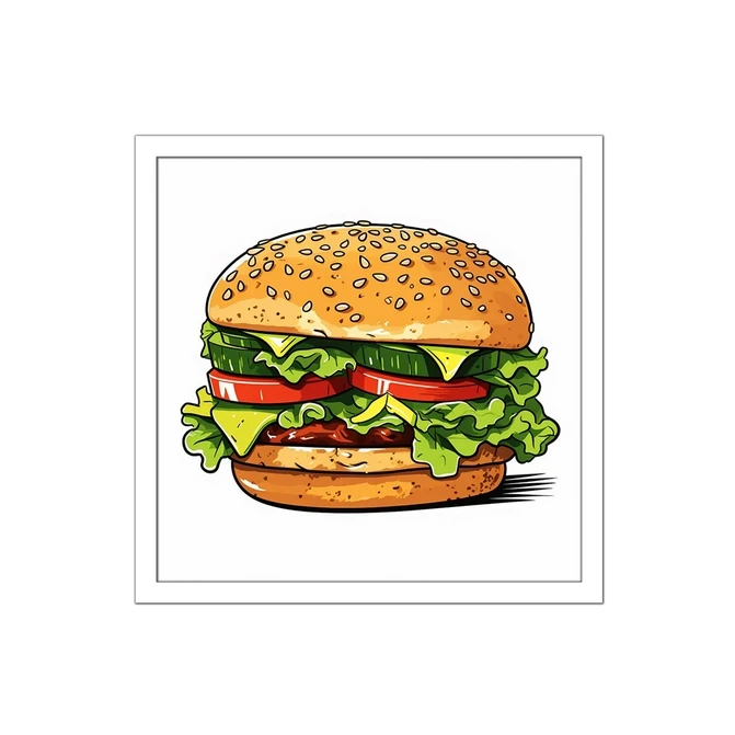 تابلو نوری بکلیت طرح رستوران و فست فود همبرگر مدل W-MID-15900