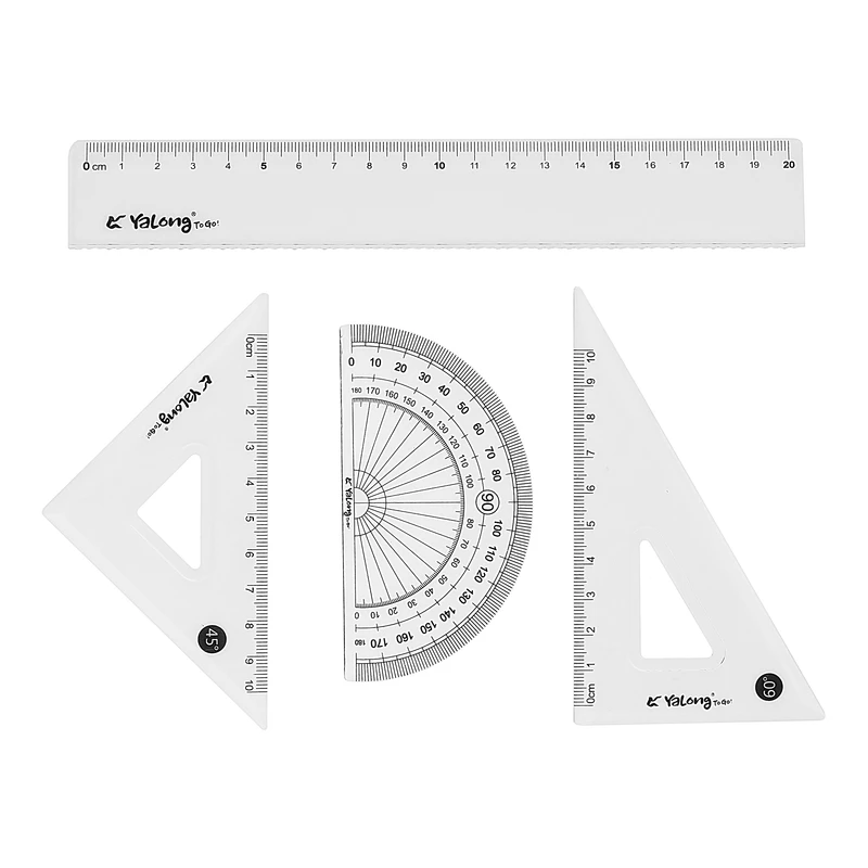 ست خط کش یالونگ مدل YL223606-1 مجموعه 4 عددی