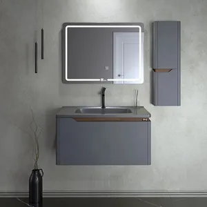 ست کابینت و روشویی آلکا مدل 6080 به همراه باکس و آینه لایت دار