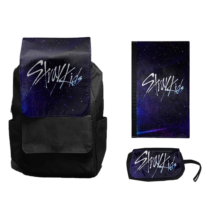 کوله پشتی مدل گروه موسیقی استری کیدز به همراه کلاسور و جامدادی