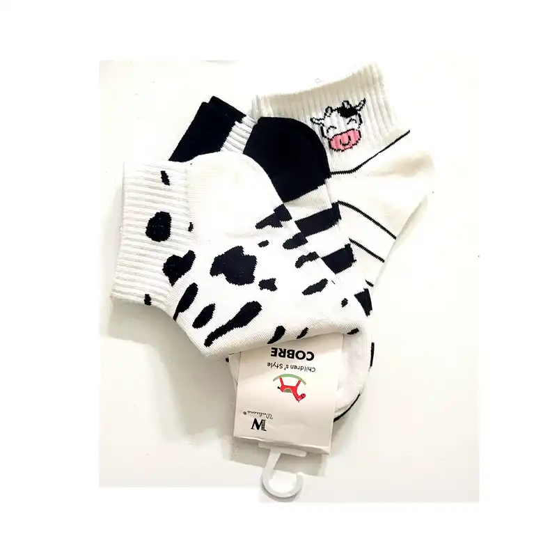 جوراب بچگانه مدل گاو  کد 1205076  بسته 3 عددی