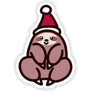 استیکر لپ تاپ طرح santa hat sloth کد ST1603
