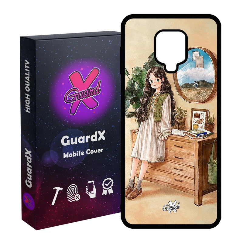 کاور گارد ایکس طرح دختر مدل Glass10308 مناسب برای گوشی موبایل شیائومی Redmi Note 9S / Note 9 Pro / Note 9 Pro Max