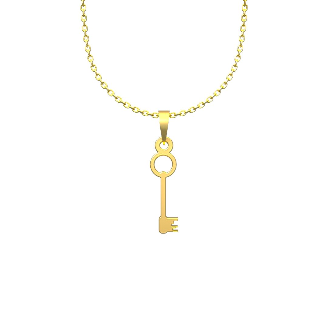 گردنبند طلا 18 عیار زنانه مدوپد مدل کلید کد F3-1-1018 -  - 5