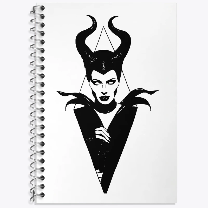 دفتر زبان 50 برگ خندالو مدل دو خط طرح مالفیسنت (Maleficent) کد N3465