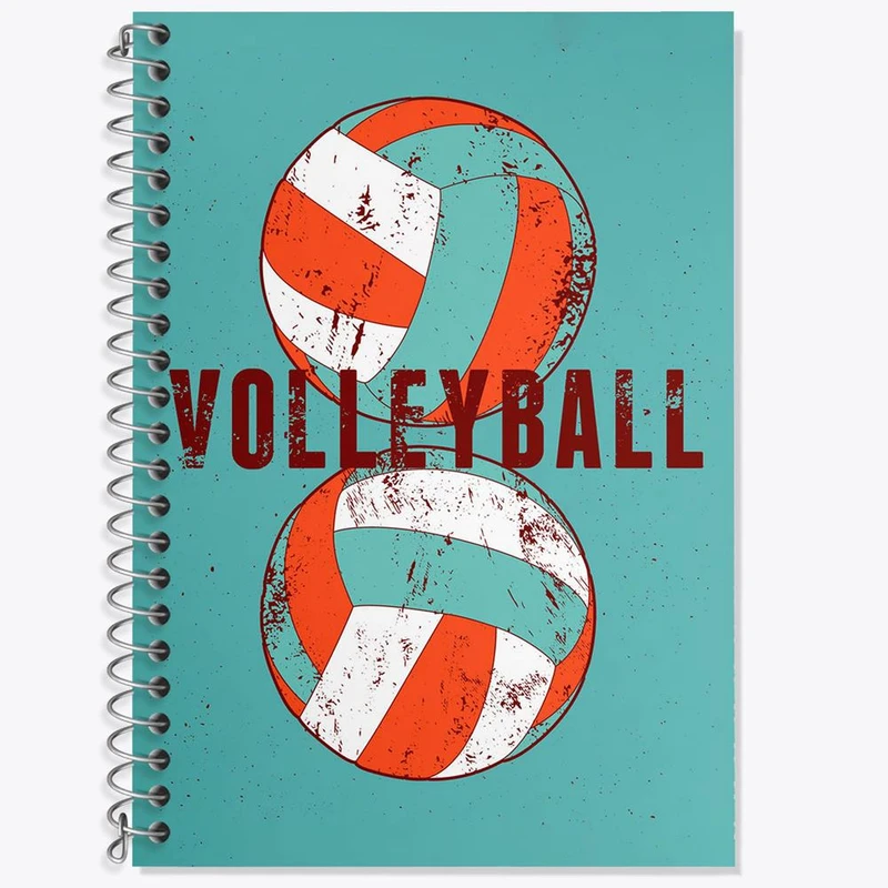 دفتر زبان 50 برگ خندالو مدل دو خط طرح والیبال Volleyball کد 26428