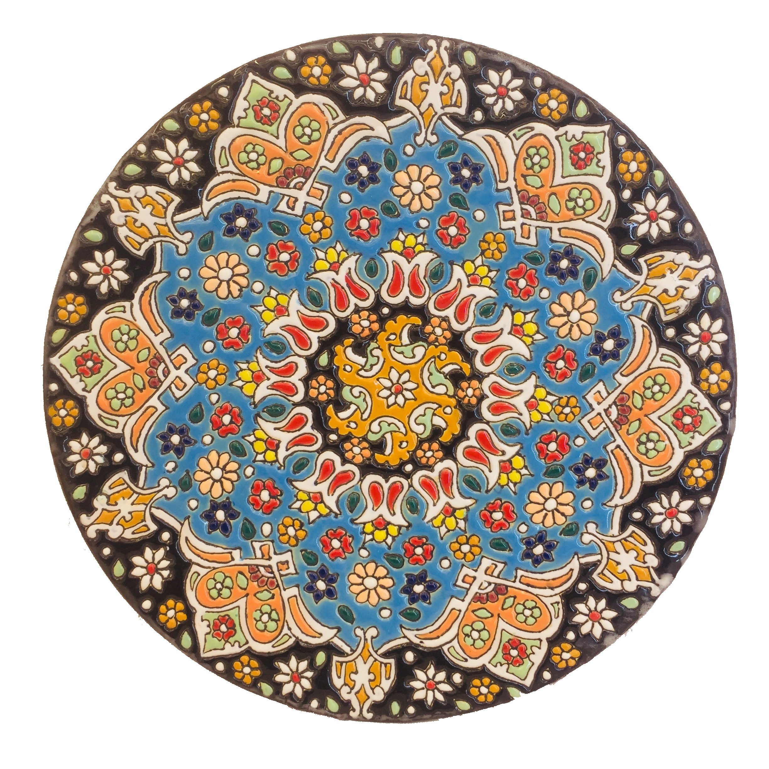 بشقاب میناکاری سفالی زمانیان کد ZMN20012