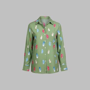 شومیز آستین بلند یقه برگردان زنانه مدل Chemise-Bu/G-01