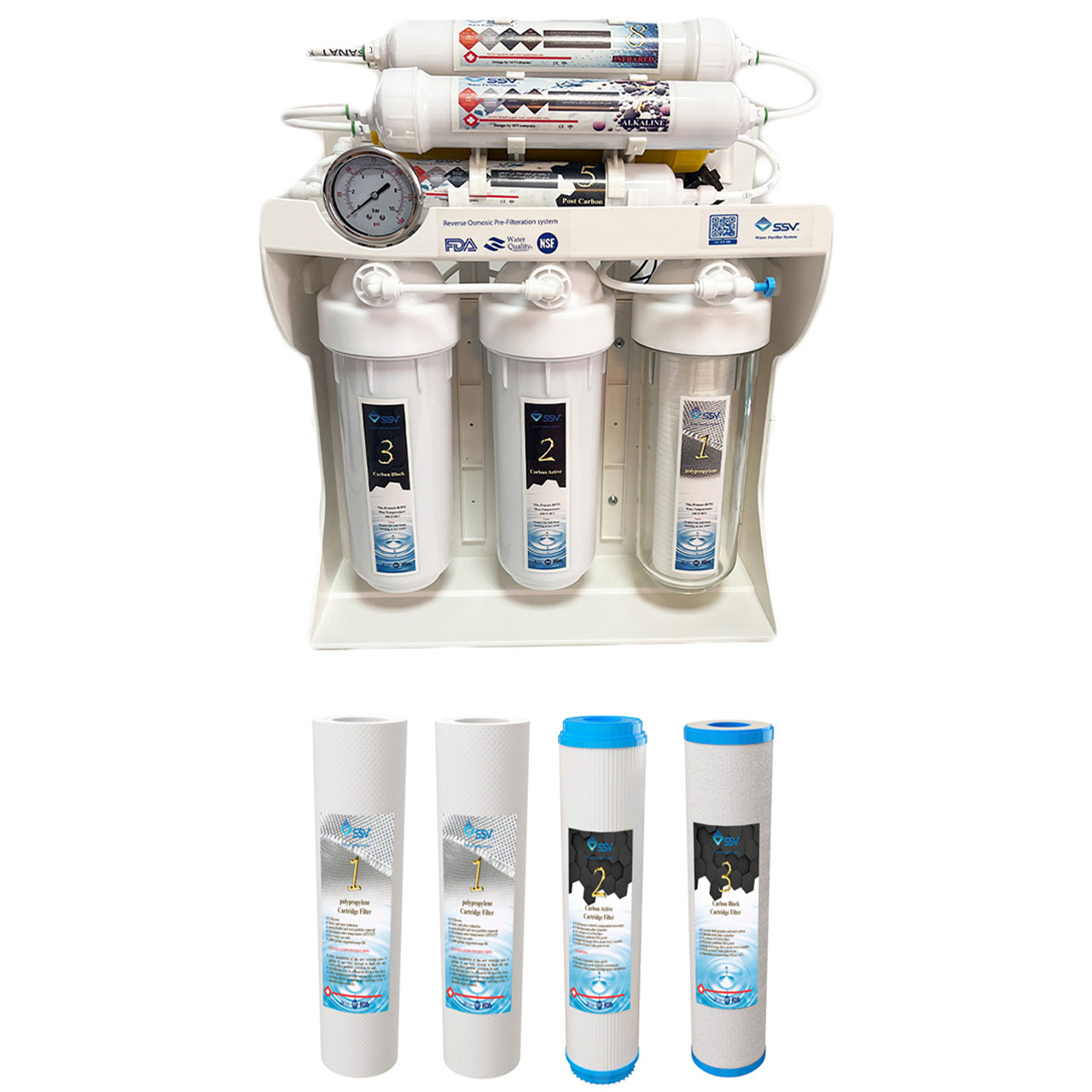 دستگاه تصفیه کننده آب اس اس وی مدل UltraPro X1000 C + 4F به همراه فیلتر