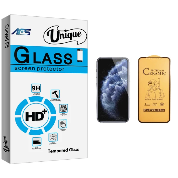 محافظ صفحه نمایش سرامیکی ای اف اس مدل Unique Glass مناسب برای گوشی موبایل اپل iPhone 11 Pro