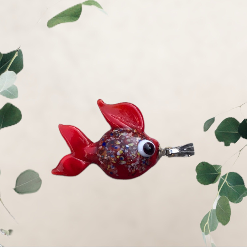 آویز گردنبند دخترانه مدل ماهی دست ساز