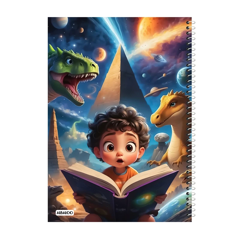 دفتر مشق 50 برگ آلبالو مدل فانتزی پسرانه کد 2317