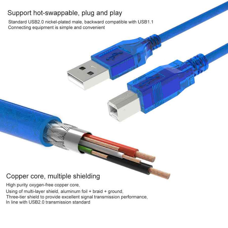 کابل پرینتر USB مدل TC 01 طول 1.5 متر 1