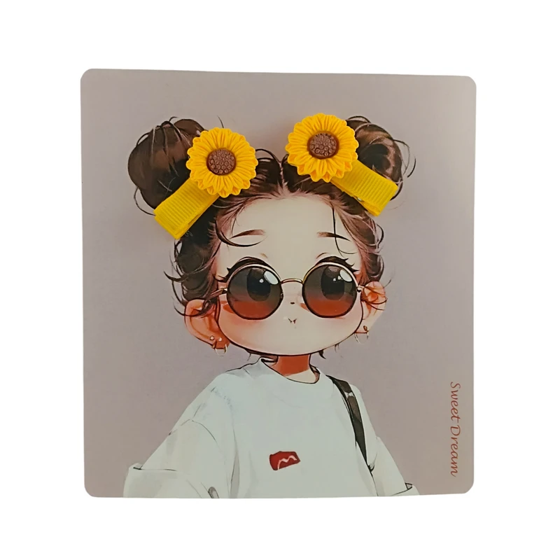 گیره مو دخترانه سوییت دریم مدل انبری آفتابگردان بسته 2 عددی