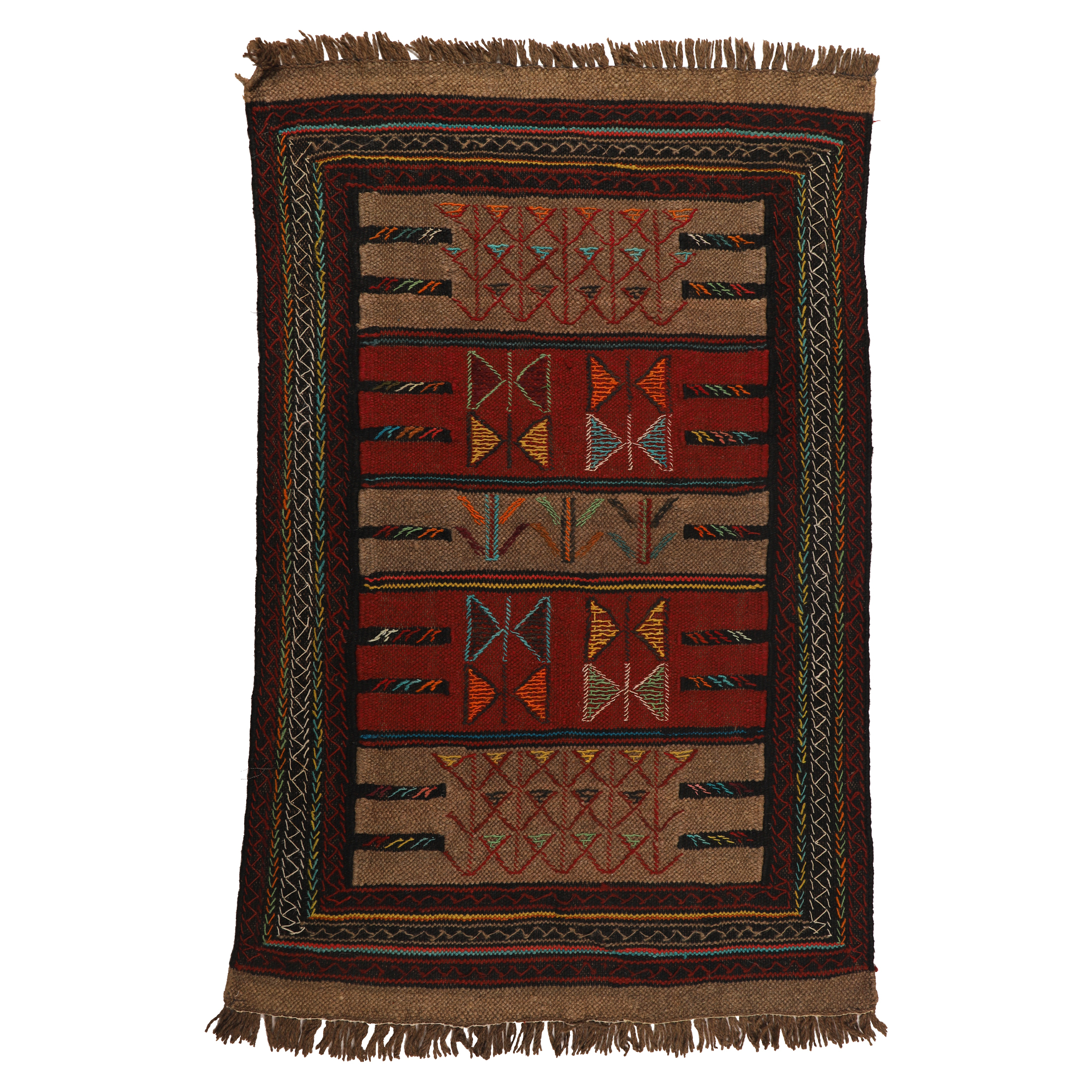 گلیم دستبافت دومتری طرح سفره کردی کد 140520