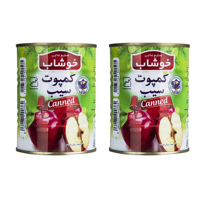 کمپوت سیب خوشاب - 350 گرم بسته 2 عددی