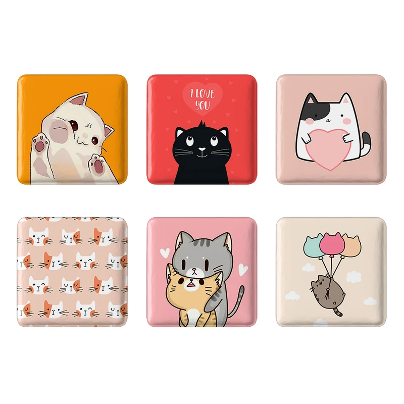 مگنت خندالو طرح گربه Cat کد 1444A مجموعه 6 عددی