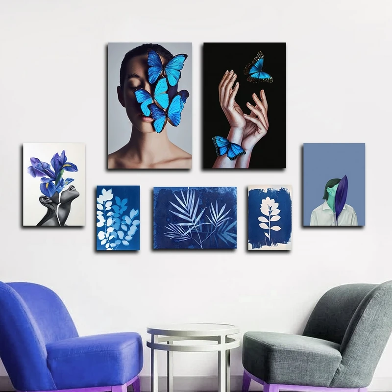 تابلو شاسی بکلیت طرح مدرن چهره و پروانه مدل SH-2633 مجموعه 7 عددی