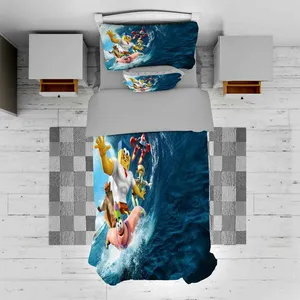 سرویس روتختی مدل باب اسفنجی و پاتریک TXY762 تک نفره 5 تکه