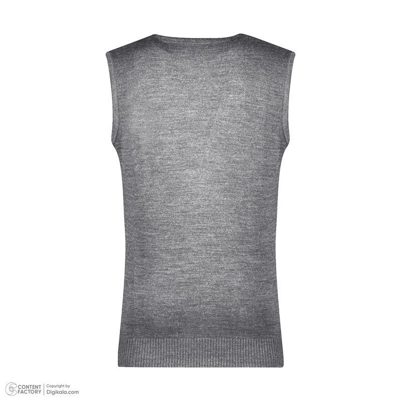 ژیله مردانه تریکو پاییزان مدل J710 ملانژ رنگ طوسی